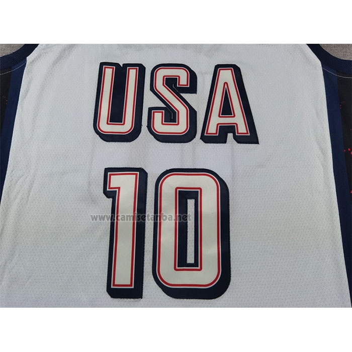 Camiseta USA 2024 Jayson Tatum #10 Blanco